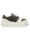 Fendi Women Multicolor Suede And Fabric Match Sneakers In White