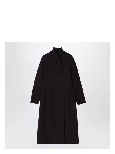 Fendi Women's Dark Purple Grain De Poudre Wool Coat
