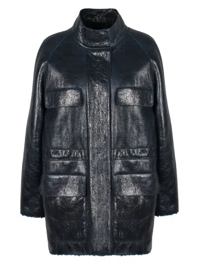 FENDI WOMEN'S DARK SHEEPSKIN JACKET