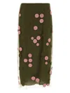 Fendi Sheer Overlay Embroidered Tulle Skirt