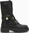 Fendi Delfina Leather Biker Boots In Black