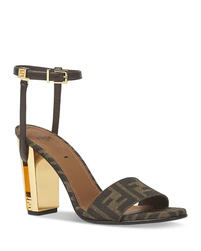 Fendi Delfina 95 Monogram Sandals In Multicolor