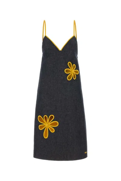 Fendi Women's Denim Dress In Blue