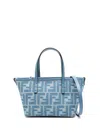 Fendi Women Embroidered Chenille Mini Roll Handbag In Blue