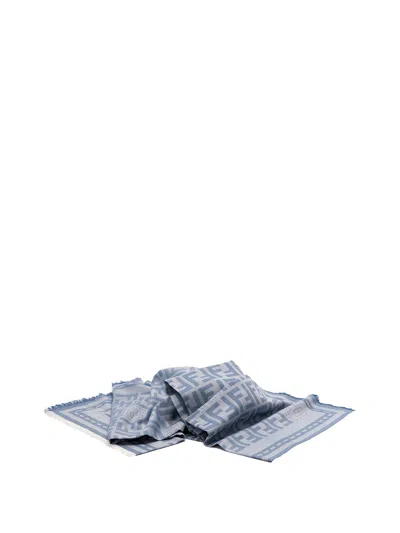 Fendi Women Denim Effect Shawl In Multicolor
