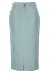 Fendi Woman Denim Skirt Sky Blue Size 4 Cotton In Blue