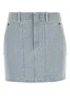 Fendi Denim Mini Skirt In Gray