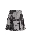 Fendi Women Denim Miniskirt With Animalier Motif In Black