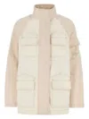 Fendi Two-tone Cotton Denim Parka In White
