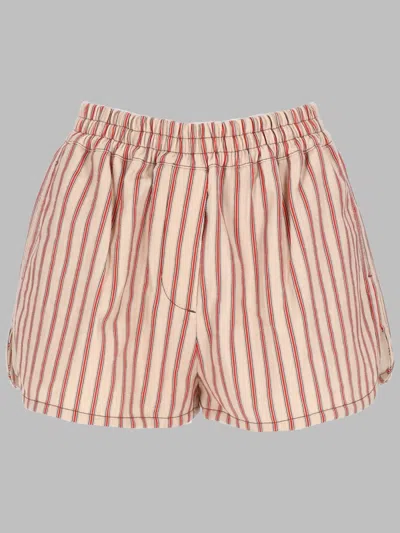 Fendi Shorts In Denim Ff A Righe In Neutral