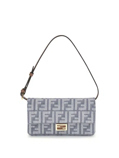 Fendi Women Denim Wallet In Blue