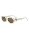 Fendi Women's Diamond Black 53mm Oval Sunglasses In Brown
