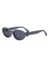 Fendi Women's Diamond Black 53mm Oval Sunglasses In Blue