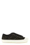 Fendi Women Embroidered Nylon Blend Dominio Sneakers In Black