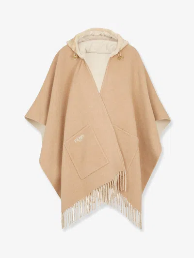 Fendi Women Double Cashmere And Wool Poncho