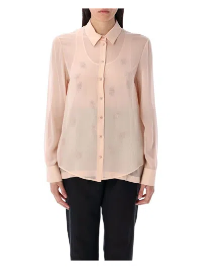FENDI WOMEN'S DOUBLE LAYER SHIRT WITH EMBROIDERED TOP