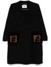 Fendi Women Wool Double-breasted Coat In Multi