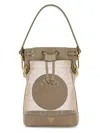 Fendi Women Dove Grey Mesh Mini Mon Tresor Bucket Bag