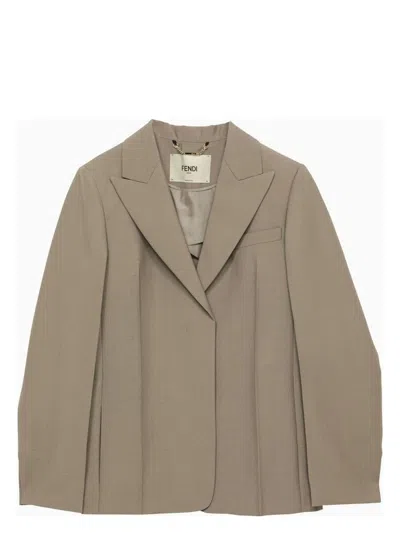 Fendi Women's Dove Mohair Blend Blazer In Gray