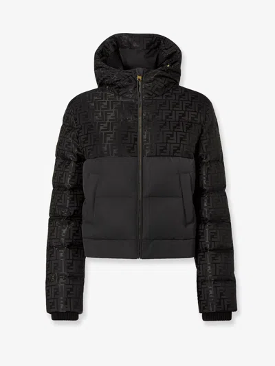 FENDI FENDI WOMEN DOWN JACKET WITH FF JACQUARD INSERT