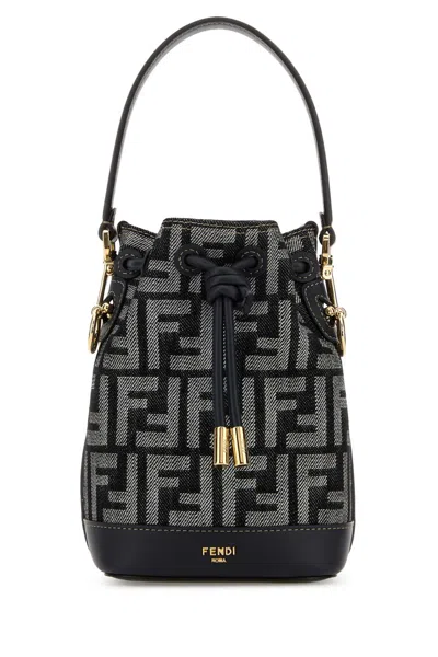 Fendi Women Embellished Denim Mon Tresor Bucket Bag In Multi