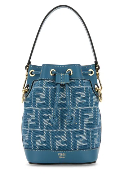 Fendi Women Embroidered Canvas Mon Tresor Bucket Bag
