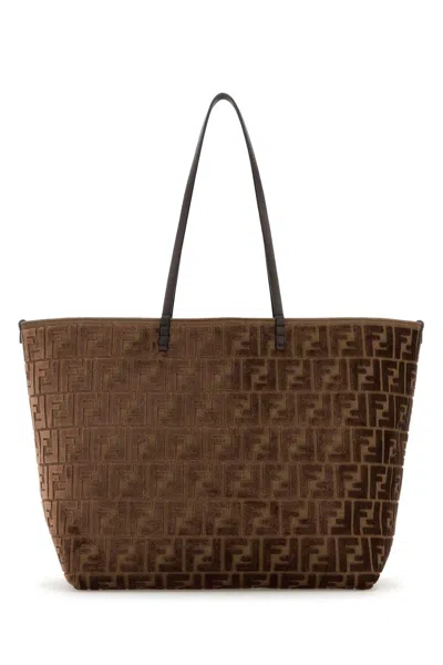 Fendi Women Embroidered Chenille Large Roll Shopping Bag In Multi