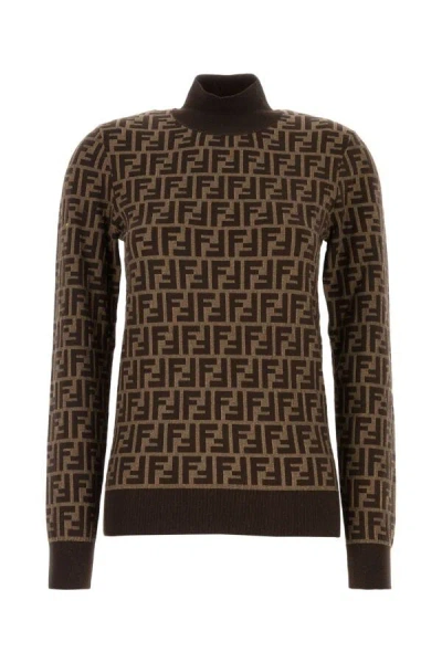FENDI FENDI WOMEN EMBROIDERED COTTON SWEATER
