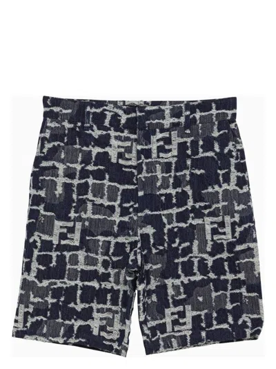 Fendi Women's Embroidered Denim Bermuda Shorts