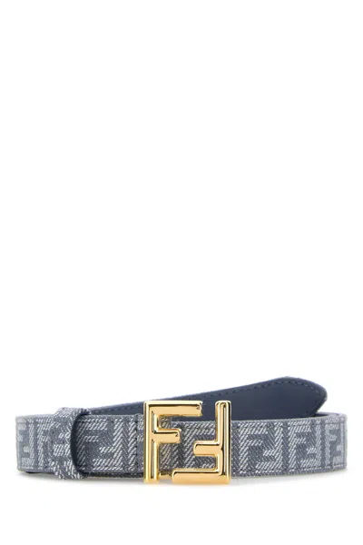 Fendi Women Embroidered Denim Ff Belt