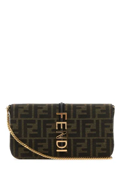 Fendi Women Embroidered Fabric Graphy Wallet In Multi
