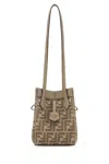 Fendi Women Origami Mini Leather And Denim-effect Ff Jacquard Transformable Mini-bag In Multi
