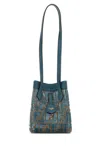 Fendi Women Embroidered Fabric Mini Origami Shoulder Bag In Multicolor