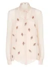 Fendi Georgette Top With Rhinestones And Sequins Embroidery