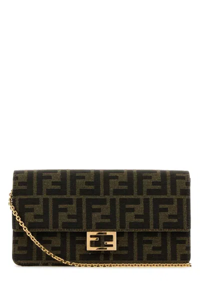Fendi Women Embroidered Jacquard Baguette Wallet In Multi