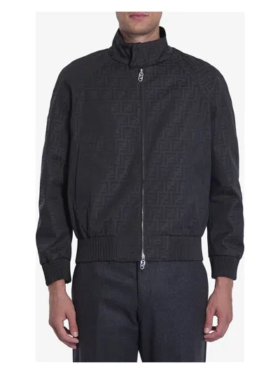 Fendi Women's Embroidered Polyester Blend Bomber Jacket