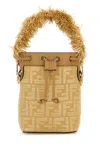 Fendi Borsa A Secchiello Mini Mon Tresor In Rafia Ricamata Donna In Multi