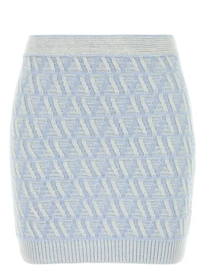 FENDI WOMEN'S EMBROIDERED SILK BLEND MINI SKIRT
