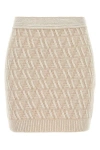 Fendi Beige Ff Cashmere And Wool Mini Skirt In Multicolor