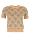 Fendi Embroidered Floral Pattern Viscose Sweater In Neutral