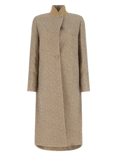 FENDI WOMEN'S EMBROIDERED WOOL BLEND COAT