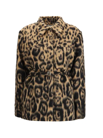 FENDI FENDI WOMEN EMBROIDERED WOOL-BLEND JACKET