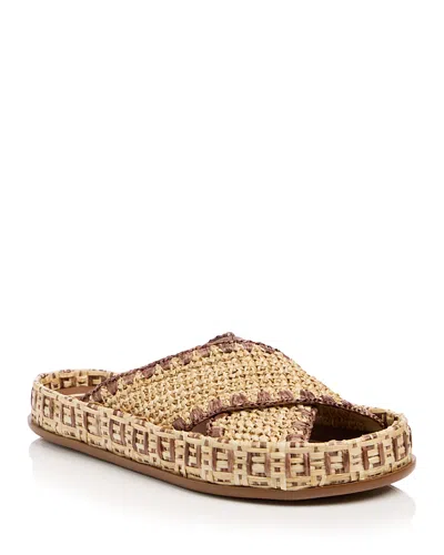 Fendi Women's Espadrille Slide Sandals In Brown