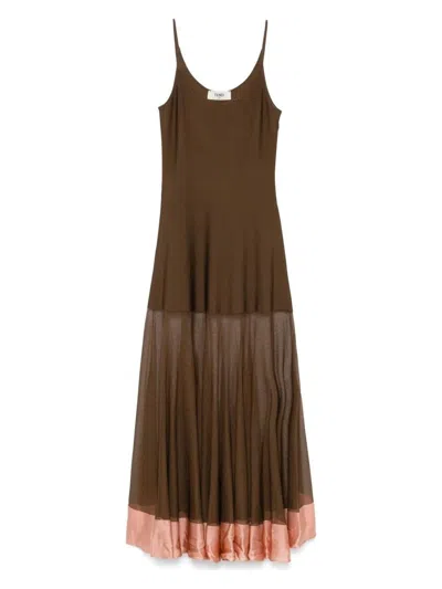 Fendi Women's Espresso Long Dress