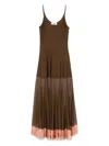 Fendi Chocolate Viscose Blend Dress In Brown