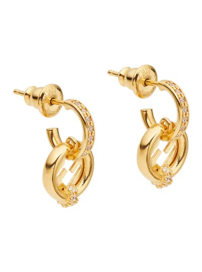 Fendi Women Ever Round Stud Earrings In Gold