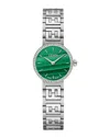 Fendi Diamond-embellished Watch With Green Malachite Dial In Metallic