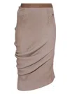 Fendi Rib-knit Wool Pencil Skirt In Ash