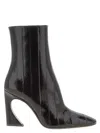 Fendi Women Brown Ankle Boots With Arc Heel And Side Zip Closure In Leather Woman In Black