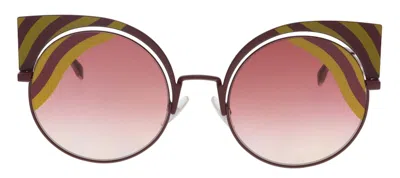 Pre-owned Fendi Women's  Butterfly Sunglasses In Burgundy (ff 0215/s 00l9/ X4)